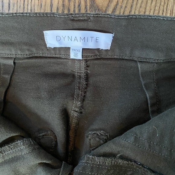 DYNAMITE Olive Green Denim Mini Skirt - Picture 5 of 9